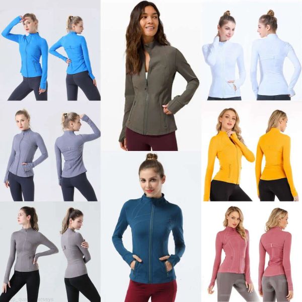 

Womens Yoga Jacket designer Long Sleeves Solid Color Back Zipper Gym Jackets Shaping Waist Fiess Outfit Sportswear For Lady, Grape