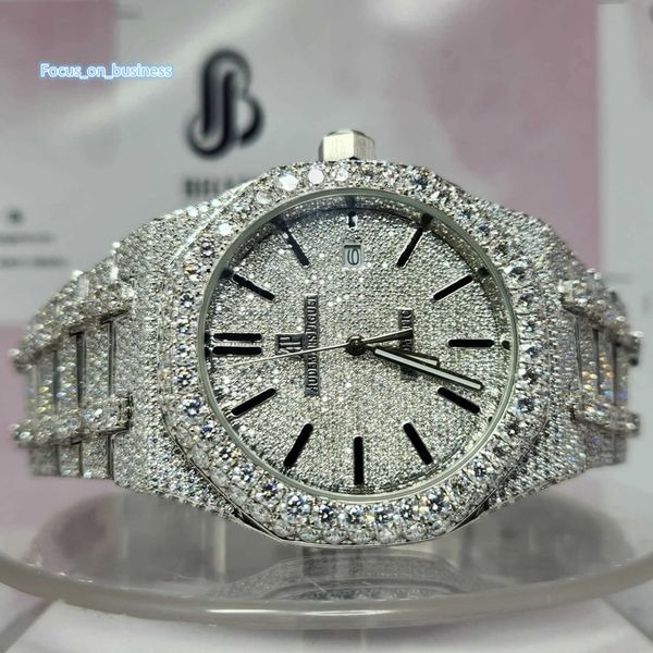 

Premium Quality Antique Fully Iced Out VVS Clarity Moissanite Diamond Watch for Men with Free Delivery, Gold