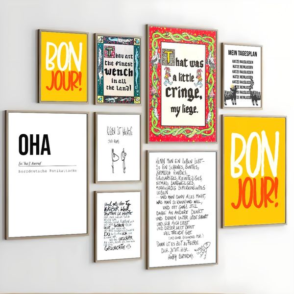 

1 piece unframed painting print, inspirational quotes art, creative waterproof canvas poster, bedroom, office, living room, cafe, bar