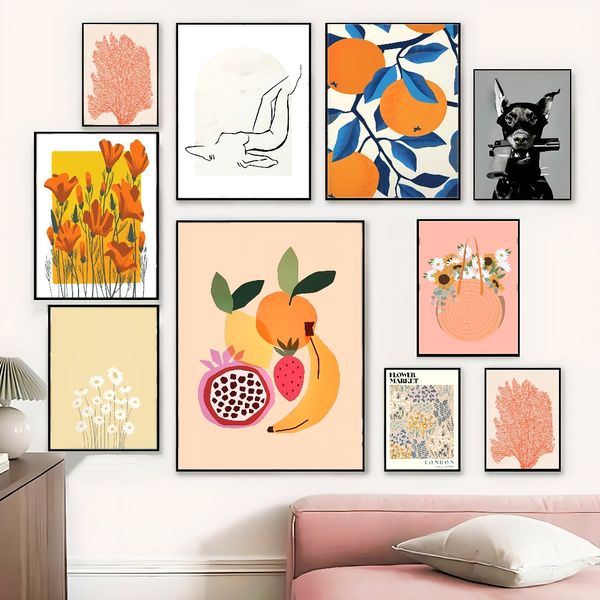 

1 piece unframed painting print,portobello road flower market, flower art, bohemian flower art,creative waterproof canvas poster, bedroom