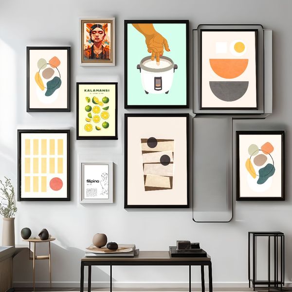 

1 piece unframed painting print, Tofu Soup art, creative waterproof canvas poster, bedroom, office, living room, cafe, bar