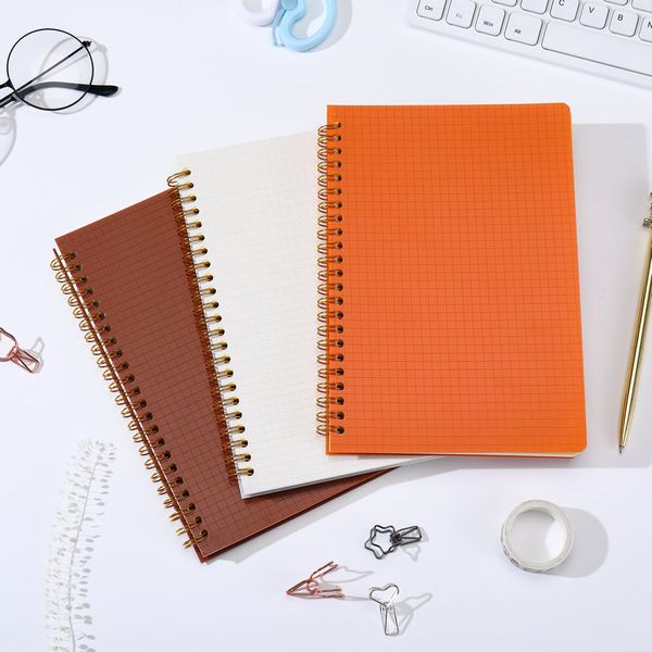 

Spiral Notebook, 8.3 Inch x 5.9 Inch A5 Thick Plastic Hardcover 8mm Ruled 3 Color 80 Sheets -160 Pages Journals for Study and Notes