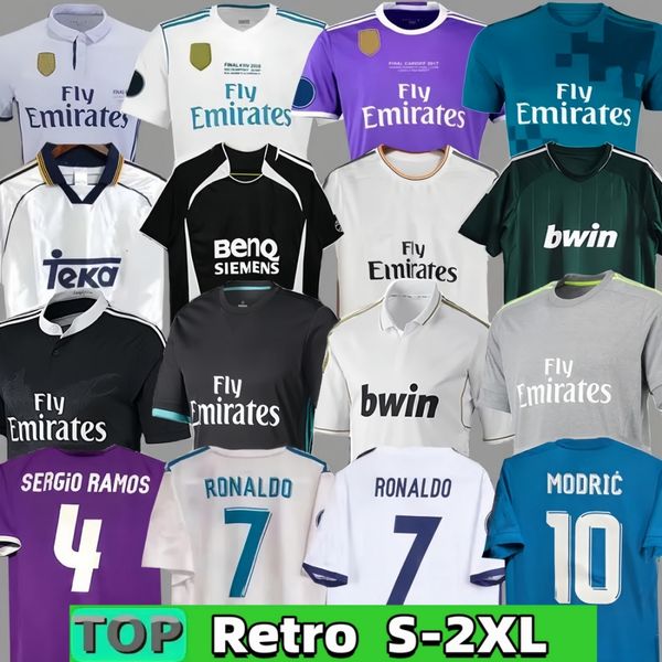

2016 2017 18 Retro Soccer Jerseys Real men Madrids Finals Football Shirt GUTI BENZEMA SEEDORF CARLOS RONALDO KAKA 03 04 06 07 11 13 14 15 ZIDANE Beckham RAUL Vintage FIGO, 96/97 home