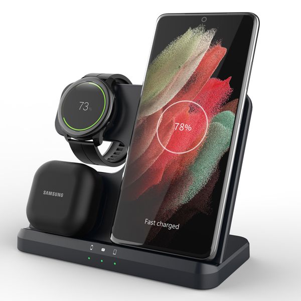 

in 1 15W Wireless Charger Fast Charging Dock Station Stand For Samsung S24 S23 S22 S21 S20 Ultra Flip Fold Galaxy Watch 5 4 Classic 3 Active Gear S4 S3 Sport