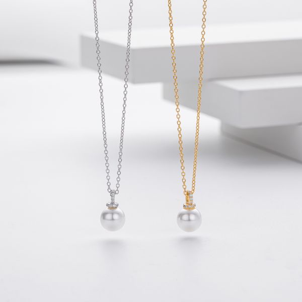 

Petite pearl necklace niche design 925 sterling silver necklace premium luxury jewelry sterling silver pearl pendant item
