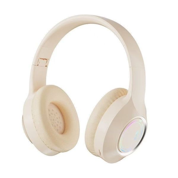 

New Wireless Bluetooth Headset Foldable Luminous Sports Headphones Reduction Noise Game Headset Creative Support TF Card, White