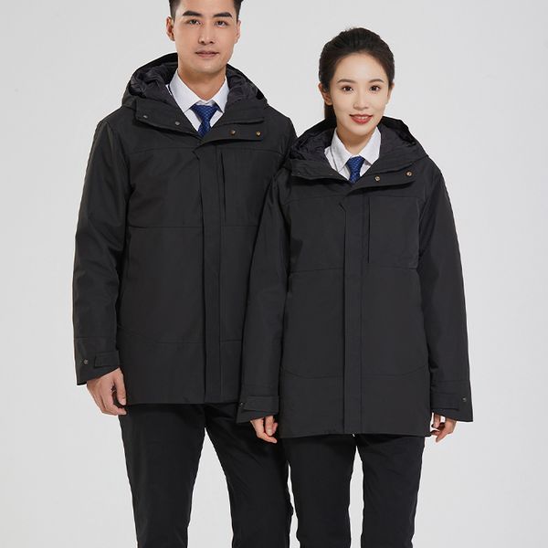 

DX-J22127 medium long down 3-in-1 hardshell jacket C1, Black