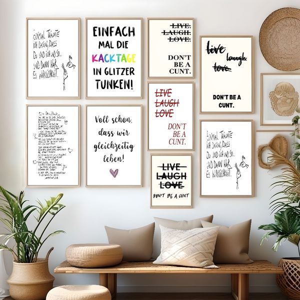 

1 piece unframed painting print dont be a cunt inspirational quotes art waterproof canvas poster bedroom office living room cafe