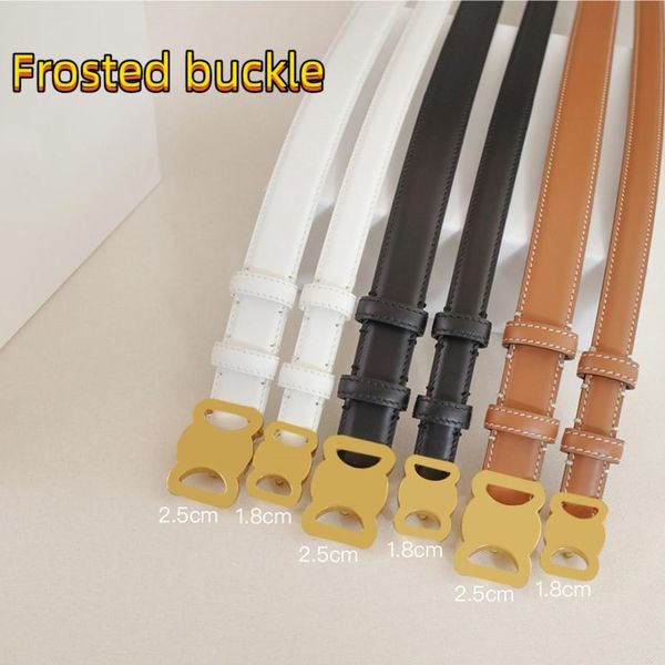 

Classic Frosted Buckle Women's Belt Width 1.8 CM & 2.5 CM Genuine Leather Party Belts with 3 Colors, A3