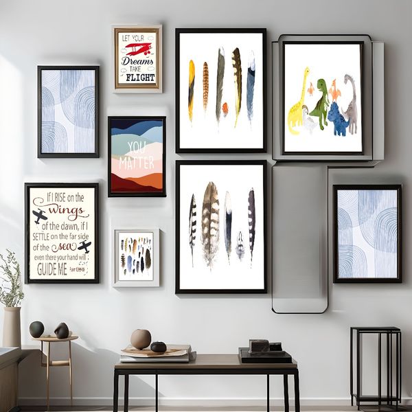 

1 piece unframed painting print, Animal decoration, dinosaur art, waterproof canvas poster, bedroom, office, living room, cafe, bar