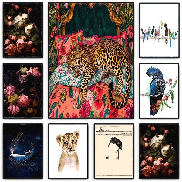 

1 piece unframed painting print,matsumoto hoji art, japanese art, frog and bird, animal art,creative waterproof canvas poster, bedroom