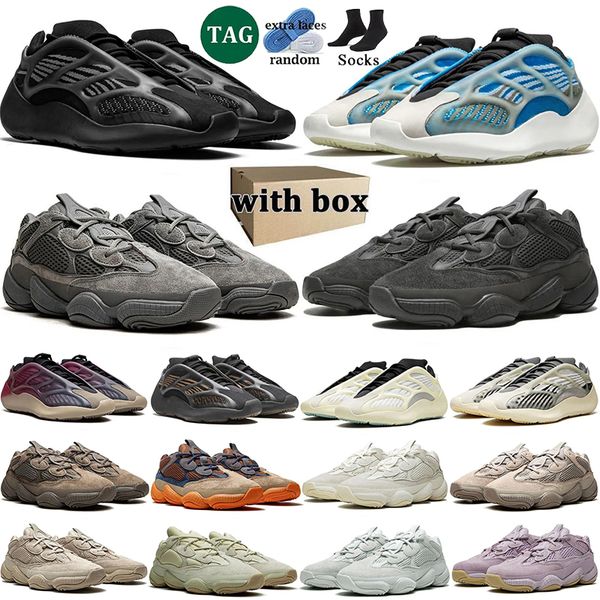 

with box 500 designer Running shoes men women Alvah Azael Clay Brown Utility Black Bone White Ash Grey blush mens sport trainer Outdoor Sneakers, Color 21