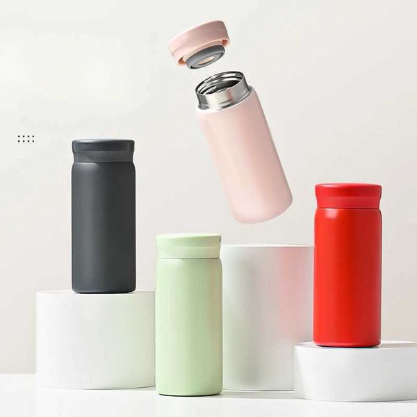 

180/300ml Mini 316 Stainless Steel Ultra-compact Portable Leak-proof Fashion Water Cup Drinkware Thermos KettleC241125, Black