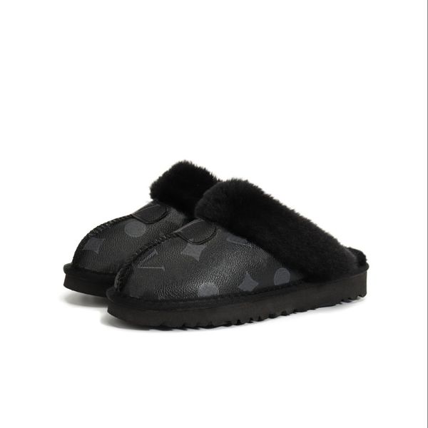 

2024 New style Lamb wool slippers new brand Australia Home shoes Leather face moon Slipper Snow boots, White