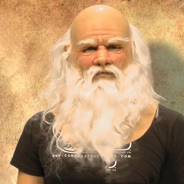 Christmas explosion white haired grandmother Santa Claus mask Christmas beard on the head grandfather prop 241126ww