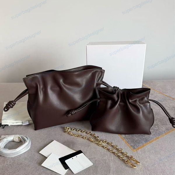 

7A top quality luxury designer hobo shoulder bag with chian and brooch real leather soft calfskin lady women purse Burgundy bag full packaging, Chocolate