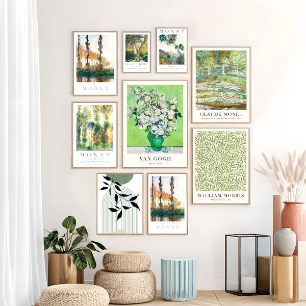 

1 piece unframed painting print, Abstract art print, geometric, botanical, vibrant, creative waterproof canvas poster, bedroom, office