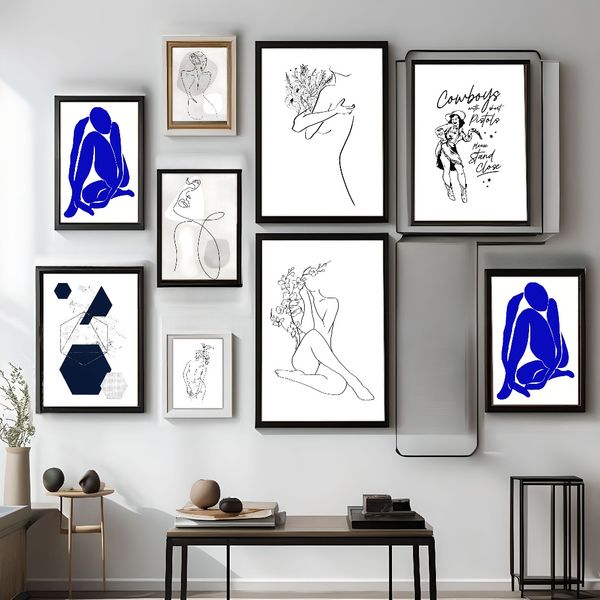 

1 piece unframed painting print, Simple, cowgirl art print, stylish, creative waterproof canvas poster, bedroom, office, living room, cafe