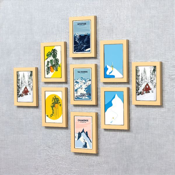 

1 piece unframed painting print, minimalist, snowy mountain skiing art print, creative waterproof canvas poster, bedroom, office