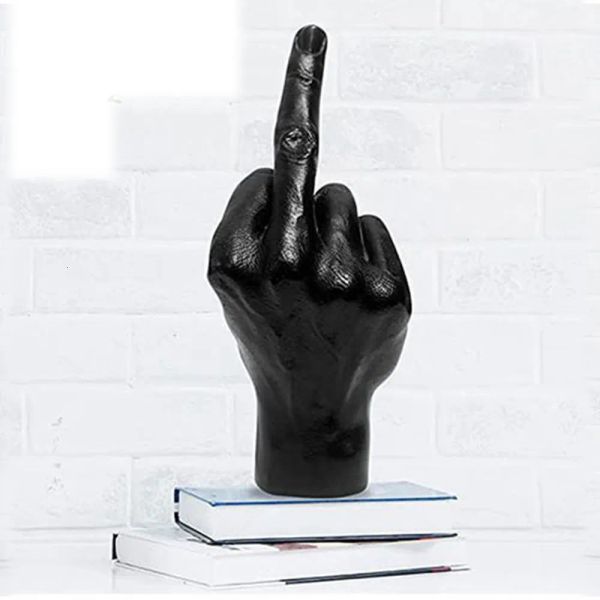 

Decorative Objects Figurines Personalized Middle Finger Statue Nordic Resin Craft Sculptures Ornament Home Office Decorations Living Room Decor 230418