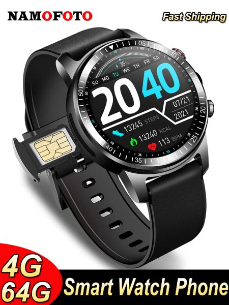 

4G Watches Smart Watch Men AMOLED 4GB+64GB Camera Android Smartwatch Support Wifi SIM Card Video Heart Rate GPS Altitude Air Pressure B+6B watch