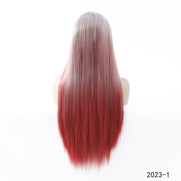 

26 Inches Synthetic Lacefront Wigs Simulation Human Hair Lace front Wigs Silky Straight Perruques Natural Straight Long Remy Hair Gradient colors more choice, #2