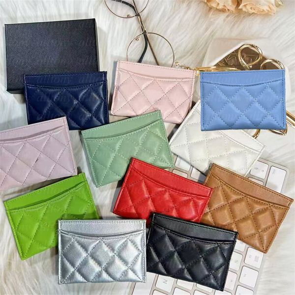 Designer Credit ID Card Holder Purse Sheepskin Leather Mini Wallet Money Bags Cardholder Case For Women Card Holders Luxury Coin Purse Woman Bags With box
