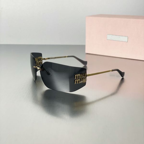 

Radiation protection 24 new men's and women's sunglasses retro frameless one-piece large frame high version sunglasses