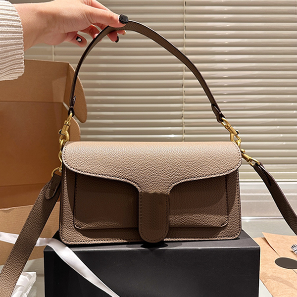 

Vintage organ flip bag luxury designer bag handbag stylish shoulder bag diagonal bag classic letter logo high quality leather bag commuter bag christmas gift bag, Dark khaki