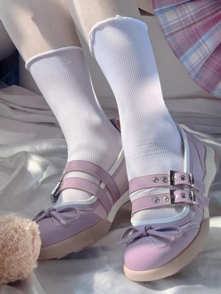 

designer shoe sports ballet shoes are comfortable, soft, and wild walking shoes. Lolita shoes have flat bottomed bows and 2023 new original authentic products, Yellow