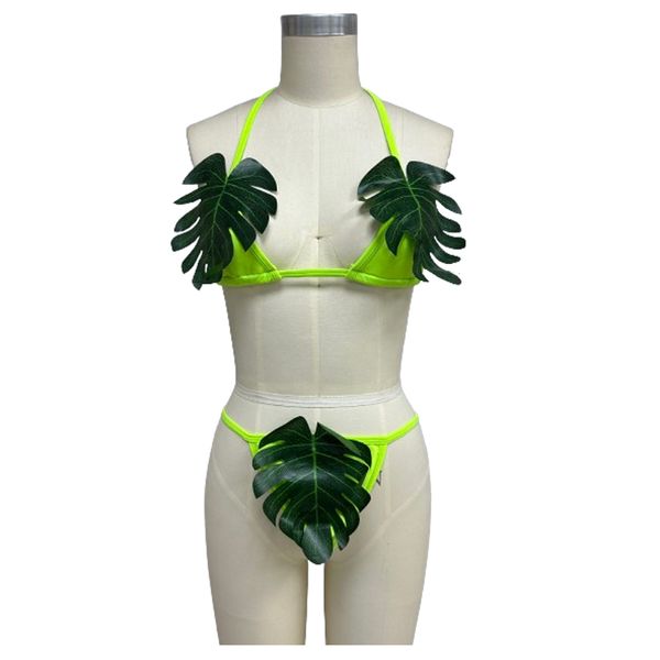 

women's two-piece swimsuit sexy swimsuit suspender triangle bikini set, Green
