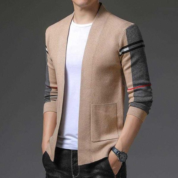 

Mens Sweaters Top Grade Autum Winter Designer Fashion Knit Cardigans Sweater Men Casual Trendy Coats Jacket Clothes, Khaki