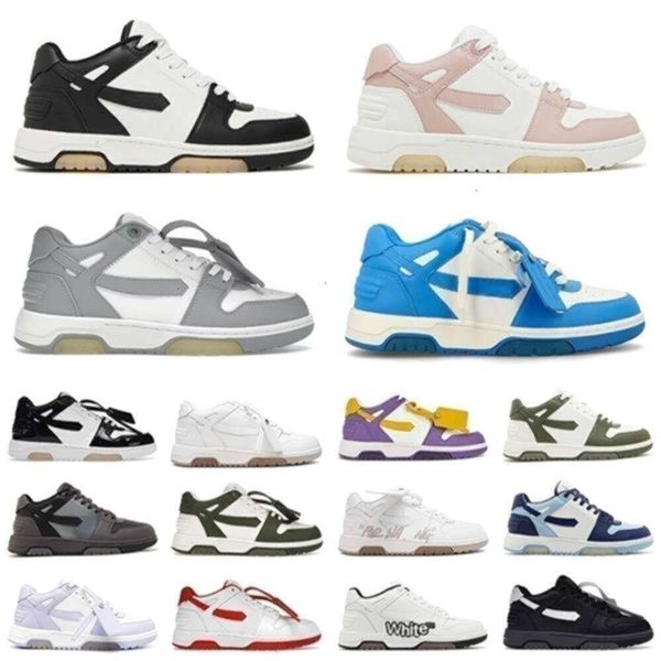 

Winter Top Brand designer shoes out of office sneaker OOO Low Tops Calf Leather with box mens shoes Navy Blue Grey White Purple Yellow Sand Blue Celadon sneakers womens, 2_color