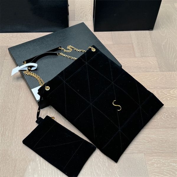 

Woman Frosted Tote Bag Designer Shoulder Bags Luxury Chain Bag 2 Piece Medium Totes Mini Handbag Pouch TOP, Black(30*37cm)