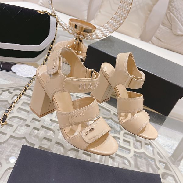 

Womens Sling-Heel Sandals Designer Sheepskin Chunky Heels Dress Shoes Classic Round Toe Wedding Shoes Metal Buckle Decorative Womens Fashion Outdoor Casual Shoes, Black