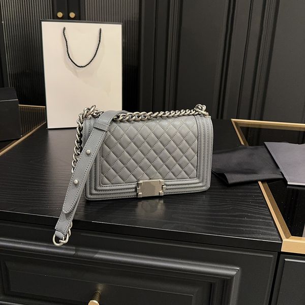 

Luxurys Genuine Leather Crossbody designers bag Clutch quilted classic Women cosmetic bag luxury tote bag handbag Shoulder fashion Wallet Purses make up bags, Grey