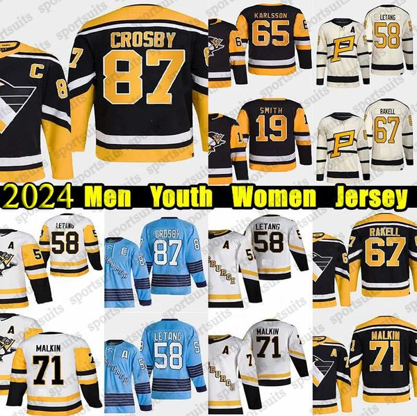 #87 Sidney Crosby Penguins hockey jersey winter classic jerseys #58 Kris Letang Evgeni Malkin Carter Bryan Rust Tristan Jarry Jake Guentzel Rickard Rakell jerseys