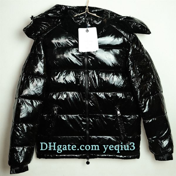 

Men Puffer Jacket With NFC scanning Designer Down Jackets with White Duck Down, Thick Fluffy Parkas, Padded Coats for Winter, Keep Warm Outerwear in Plus Size 3XL, V1-black shiny