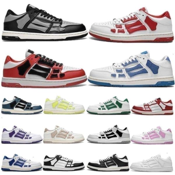

Top Designer Skeleton Casual Skel High Low Shoes Lace Up Trainers White Black Blue Green Skelet Bones Runner Sports Mens Platform Sneakers 36-45, Color2