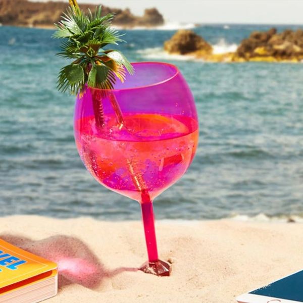 

Plastic Candy Color Dia Insert Drink Cup Summer Beach Hawaii Party Supplies tails wine cup