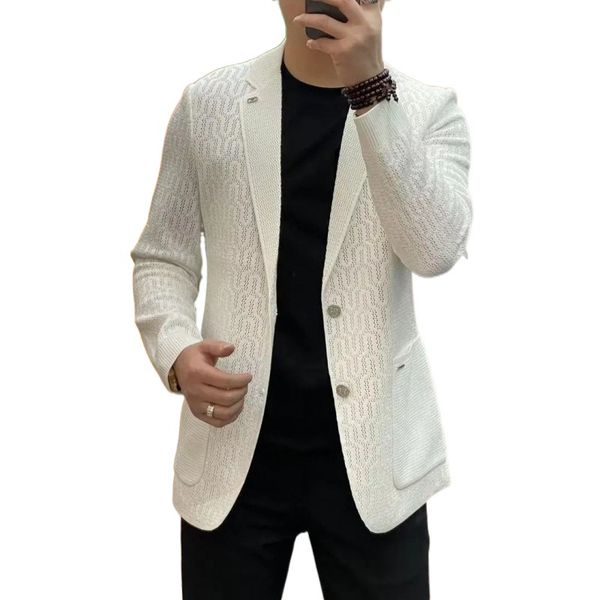 

Fashionable L548 Men's Fall Knit Blazer Set for Professional Outfits, Yellow