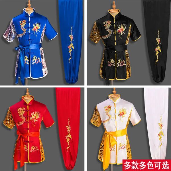 Mens Traditional Chinese Dragon Martial Arts Uniform Kung Fu Costume Set Tai Chi Clyde Doist Shaolin 241127