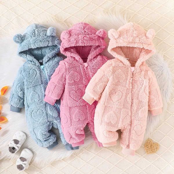 

Baby winter thick jumpsuit warm childrens project boys and girls tight fitting clothes products baby designer clothing W241127, Pink