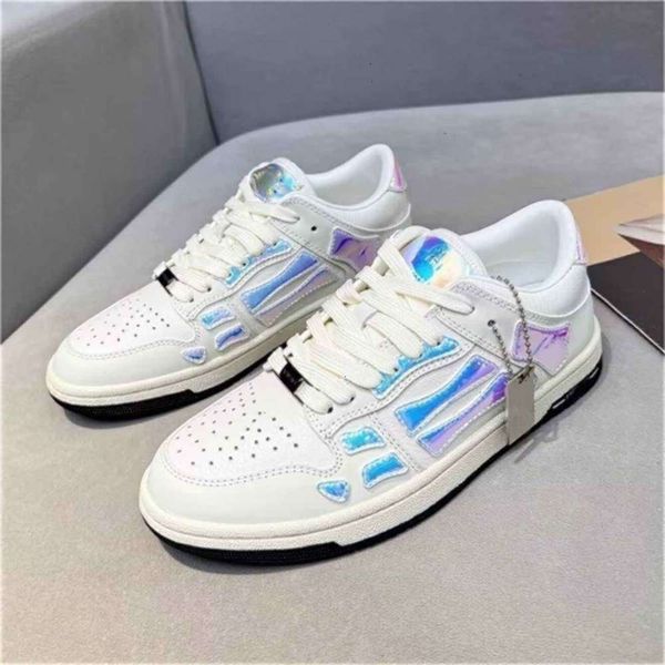 

2023 Luxury Skel Top Sneakers Shoes Bones Leather Trainers Skull Women Mens Reflective Skeleton Party Wedding Mesh Skateboard Walking Eu35-46, 3_color