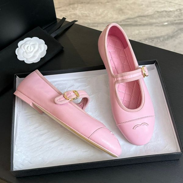 

Ladies Flat Ballet Shoes Designer Classic Round Toe Mary Jane Shoes Metal Adjustable Buckle Fashion Outdoor Casual Shoes Ladies Daily Commuter Shoes Dress Shoes, Pink