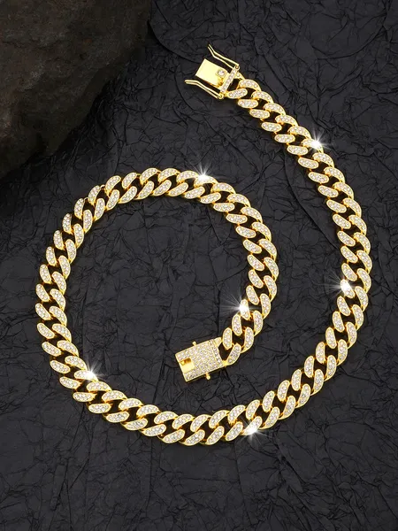 

HipHop Neskiace Chains Necklaces Men Women Hip hop Iced Out Bling Chain Necklace High quality 13mm width Miami Cuban Chain HipHop Necklaces Fashion Jewelry