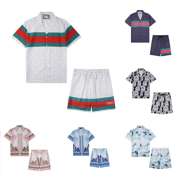 

mens shirts designer tshirts summer short sleeve casual button up printed bowg shirt beach style breathable T-shirt clothing #200 asian size, A2