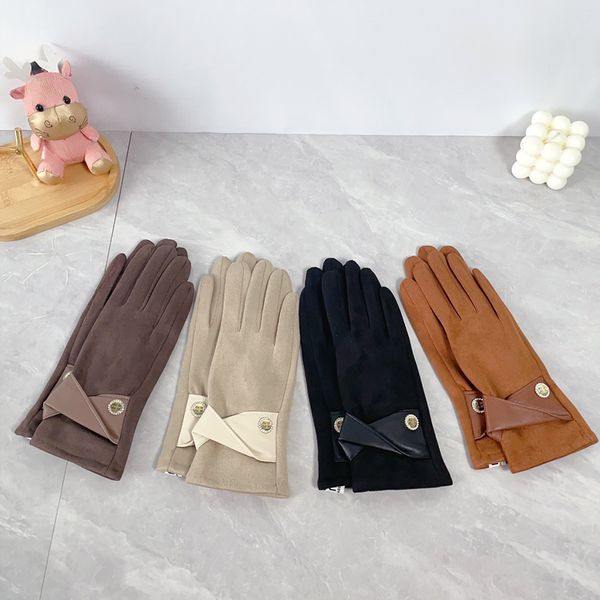 

Designer Autumn And Winter Leather Gloves For Warmth Luxury Men Women Thick Leather High-End Gloves Winter Gifts And Gifts With Packagin Box