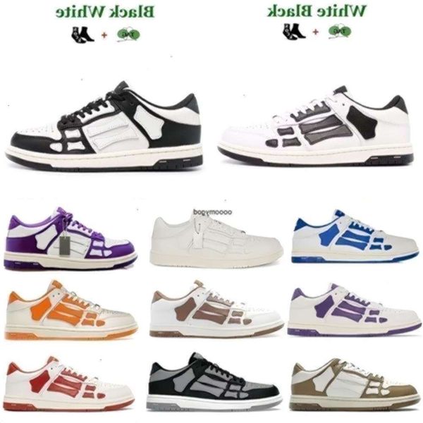 

Shoes Designer Fashion Amiriis Shoes Oversized Trainers Skelet Bones Runner Top Skel Skeleton Sneakers Women Men Trainers Outdoor Leather Sports, Red