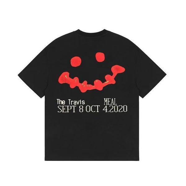 

High quality 100% cotton fashion top designer letter printed round neck pullover men's and women's loose short sleeve T-shirt, Black